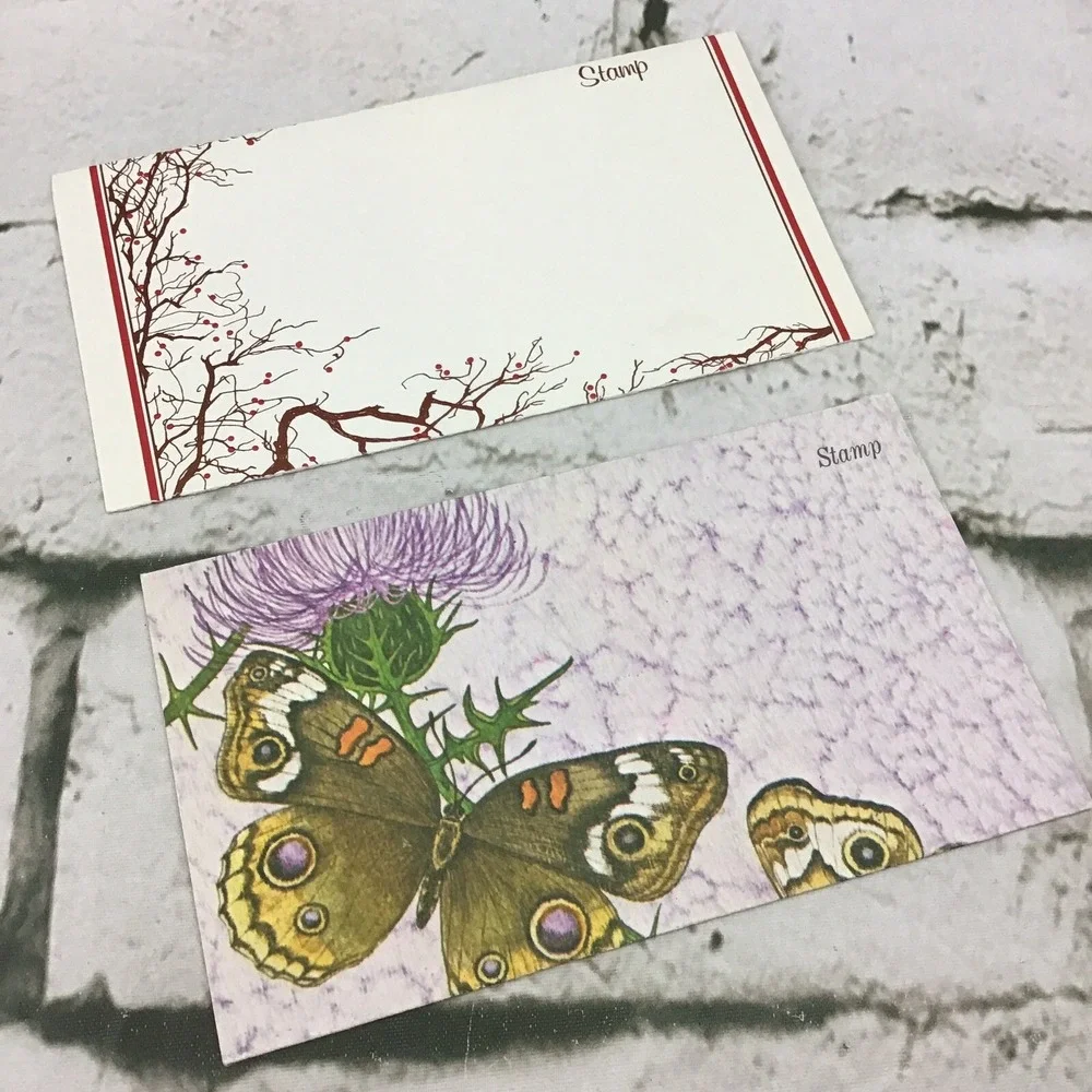 Vintage Fold N Send Notecards Assorted‎ Lot Of 5 Collectible Paper